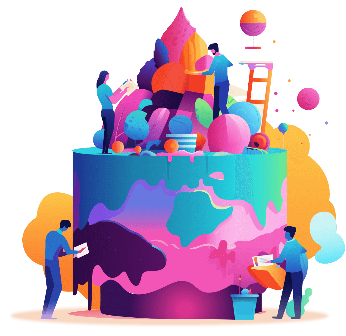 Kake hero image showing team collaboration - mobile version