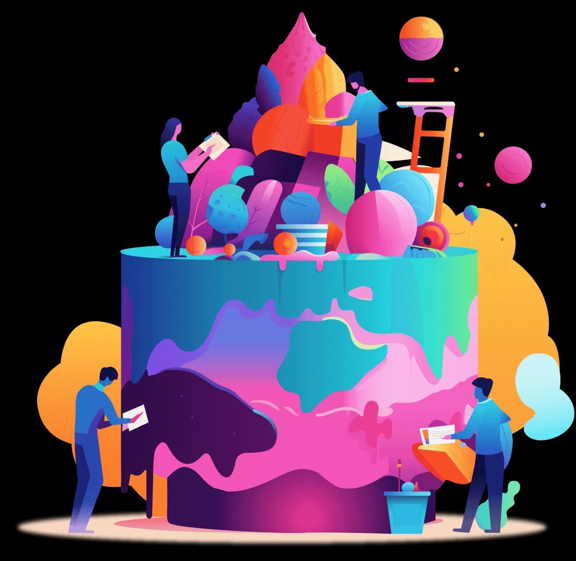 Kake hero image showing team collaboration - mobile version